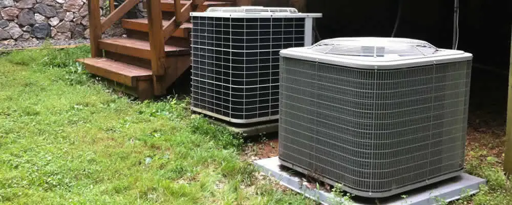 Heat pump installation and service units outside a home in Aurora, CO